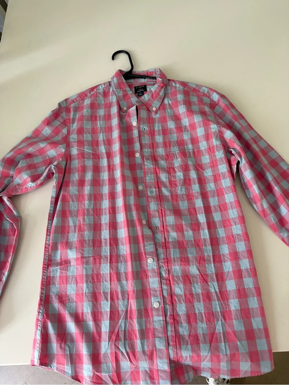 J. Crew Slim Fit Pink & Light Blue Check Button-Down Shirt - Medium - NWT